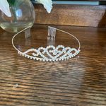 Tiara with rhinestones Silver Photo 10