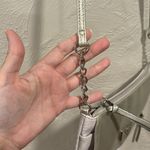 Kathy Van Zeeland KVZ Silver And White Faux Leather Croc Handbag Y2K Photo 4