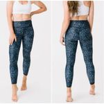 Active USA Zyia Active High Rise Leopard Scrunch Navy Blue Black 7/8 Leggings Size 16-18 Photo 1