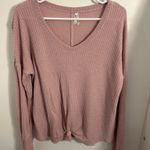 Mudd Waffle Knit Pink Sweater Photo 1