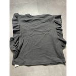 ZARA  Black Ribbed Cropped‎ Ruffled Top Size S  F-101 Photo 2