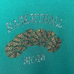 Basketball Mom Women's Shirt MEDIUM Green Bling Rhinestone Cap Sleeve Sports Photo 9