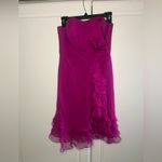 Y2K vintage Kurt Thomas 100% silk Strapless Mini Dress Pink Size 2 Photo 2