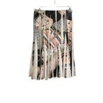 Orly Paris France Ecru Multi Chain Faux Suede Pleated Midi Skirt size 38 Photo 1