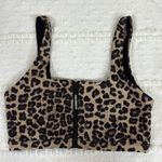 Good American Performance Leopard Print Zip Front Sports Bra Size 2 Photo 1