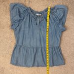 joe's jeans  the Adelyn Chambray Flutter Sleeve Top Womens Size‎ S Blue Lyocell Photo 8