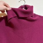 Free People Softly Structured Knit Tunic Turtleneck Sweater Oversized Berry XS Photo 4
