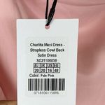 Charlita Strapless Cowl Back Satin Maxi Dress Women’s Sz 16 NWT Pink Photo 6