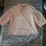 Bleuh Ciel  Peach V-Neck Chocker Blouse M  Balloon Sleeve Fairycore Whimsygoth Photo 4