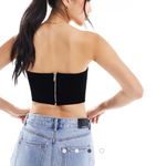 Bershka Velvet Corset In Black Photo 2