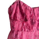ML Monique Lhuillier Pink Tulle Pleated Sleeveless Cocktail Midi Dress 8 Photo 6