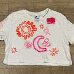 Nike  Floral Embroidered Crop Top Shirt Size Small Photo 0