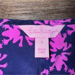 Lilly Pulitzer  “Get Hoppy” Pink/ Blue Women's Silk Top Size Small Photo 1