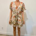 Blush XL ruffle floral faux wrap romper front tie D4 2381 Photo 9