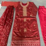 Traditional Indian Wear Classy Salwar Suit Pakistani Beautiful Salwar Kameez Red Size M Photo 5