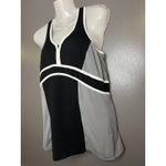 Boston Proper Sport Tank Top Womens Medium Black Gray Colorblock Racerback Gym Photo 2