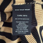 Who What Wear  Striped Boat Neck Pullover Long Sleeve Sweater Black Gold XS Photo 7