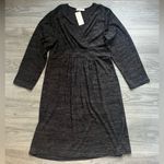 Jon & anna NEW  Long Sleeve Faux Wrap Gray Black Knee Length Dress Size XL Fall Photo 0