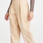 Cult Gaia ππ Cleo Pant Ash High Rise Pleated Faux Leather Trousers Large L NWT Photo 0