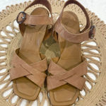 Paul Green  Tan Suede Cross-Front Velcro Ankle Strap Heel Sandals UK4.5/US7 Photo 0