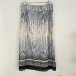 Chico's Maxi Lined Skirt Size 1.5 Blue Aztec Abstract Print Country Preppy Photo 4