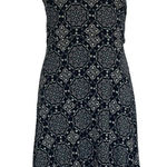 Loft Blue Pink Geometric Mandala Print V neck Sleeveless Flowy Skater Dress 4 Photo 0