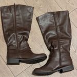 Style & Co NEW Brown Moto Riding Knee Boots Womens 10 Wide Calf Buckles Photo 7