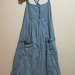 Anthropologie  Pilcro Flutter Sleeve Denim Pintuck Midi Dress Photo 0