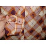 prAna New Womens NWT S Plaid  Top Snap Dress Long Flint Maxi Orange Purple Beige Photo 4