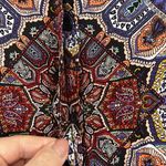 Crosby Large Purple, Red Boho Pattern 70s Button Down Long Sleeve Shirt Purple Photo 4