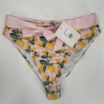 CAPITTANA Lina Bikini Bottom Size Large High Waist Lemon Vichy NWT Swim Beach Yellow Photo 15