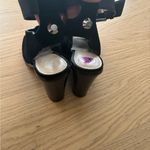 Marc Fisher Black Suede Wedge Chunky Heel Sandal Booties Ankle Strap 8.5 Photo 10