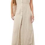 ONIA NWT Air Linen Button Down Maxi jute/white stripes dress size small Photo 7