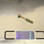 Signed 925 Gold Over Sterling Silver Vermeil Emerald Green CZ Row Drop Pendant Photo 12