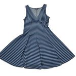 Peter Som  Dress Womens 8 Navy Aqua Striped Sleeveless For Design Nation Photo 0