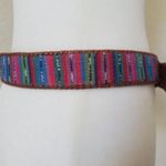 VTG Guatemala Made Belt Folk Art Leather‎ Colorful Woven Cotton w/Flaws s… Photo 2