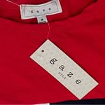 New GAZE Women’s Long Sleeve Boxy Fit Cropped Shirt Sz M Patriotic Color Block Red Size M Photo 6