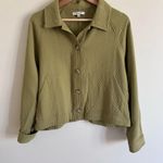 Madewell Quilted Crop Shirt-Jacket medium Muted Olive Photo 2