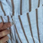 Love Crazy women's medium brown and white striped v-neck lined casual romper Photo 10