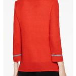 Ming Wang Poppy Red Gingham Trim Zip Front Long Sweater Jacket Womens S new nwt Photo 8