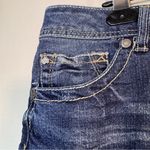Wallflower Blue Denim Mini Shorts Raw Hem Pocket Stitching Accent 17 Juniors Y2K Size undefined Photo 1