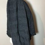 Dana Buchman open front cardigan sweater Small gray draped cascade striped Photo 2