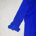 Apt. 9  | Blue Lace Yoke Roll Tab Sleeve Blouse | Large Photo 4