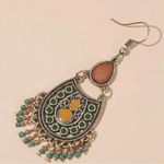 Bohemian Beaded Tassel Drop Dangle Earrings Silver Plated Decor Gift For Women Brown Photo 1