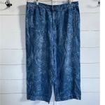 Talbots Women's Wide Leg Crop Jeans Size 14 Floral Denim Blue TENCEL - NWT Photo 7