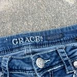 GRACE IN LA  Bling Embellished Boot Cut Jeans distressed 27x33 Photo 2