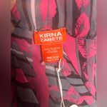 Kirna Zabete Target Scarf Gray Pink Lips Stripes Print Sheer Polyester One Size Photo 2