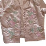 Donna Morgan Jacket Top Satin Pink Embroidered Floral Short Sleeve Formal 16 Photo 9