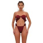 Andrea Iyamah  Mulan Bikini Set Wine Color – Size XS NWT Photo 2