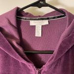 Lord & Taylor Velour Full Zip Hooded Sweatshirt Purple Sz Medium Photo 1